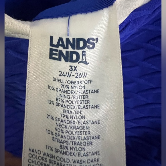 32) Lands end Women's Texture Square Neck Swim Dress NWT size 3x retails $135 - Picture 10 of 11